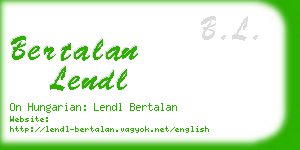 bertalan lendl business card